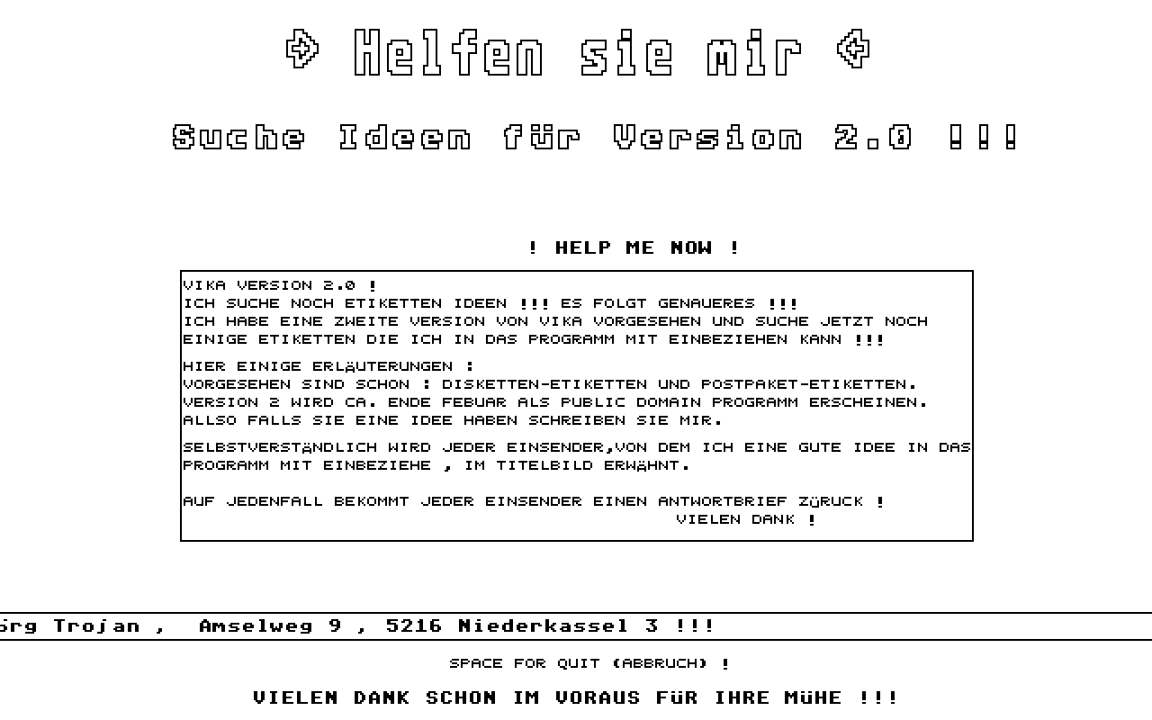 Vika atari screenshot